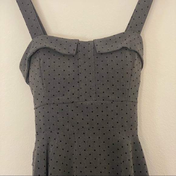 Merry Marilyn Small Polka Dot Dress - Dark Gray w/ Black Polka Dots - Picture 3 of 7